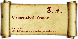 Blumenthal Andor névjegykártya